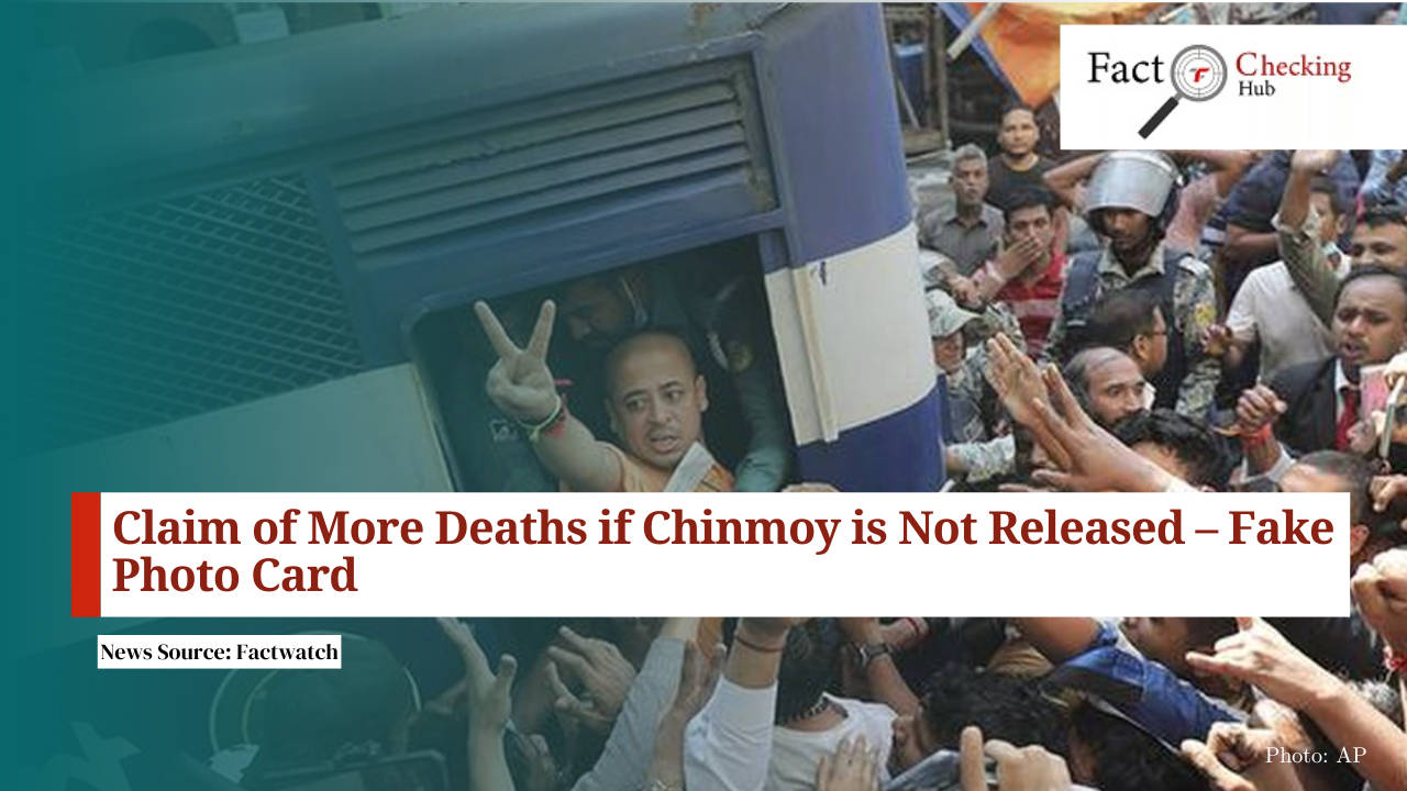 Claim of More Deaths if Chinmoy is Not Released – Fake Photo Card